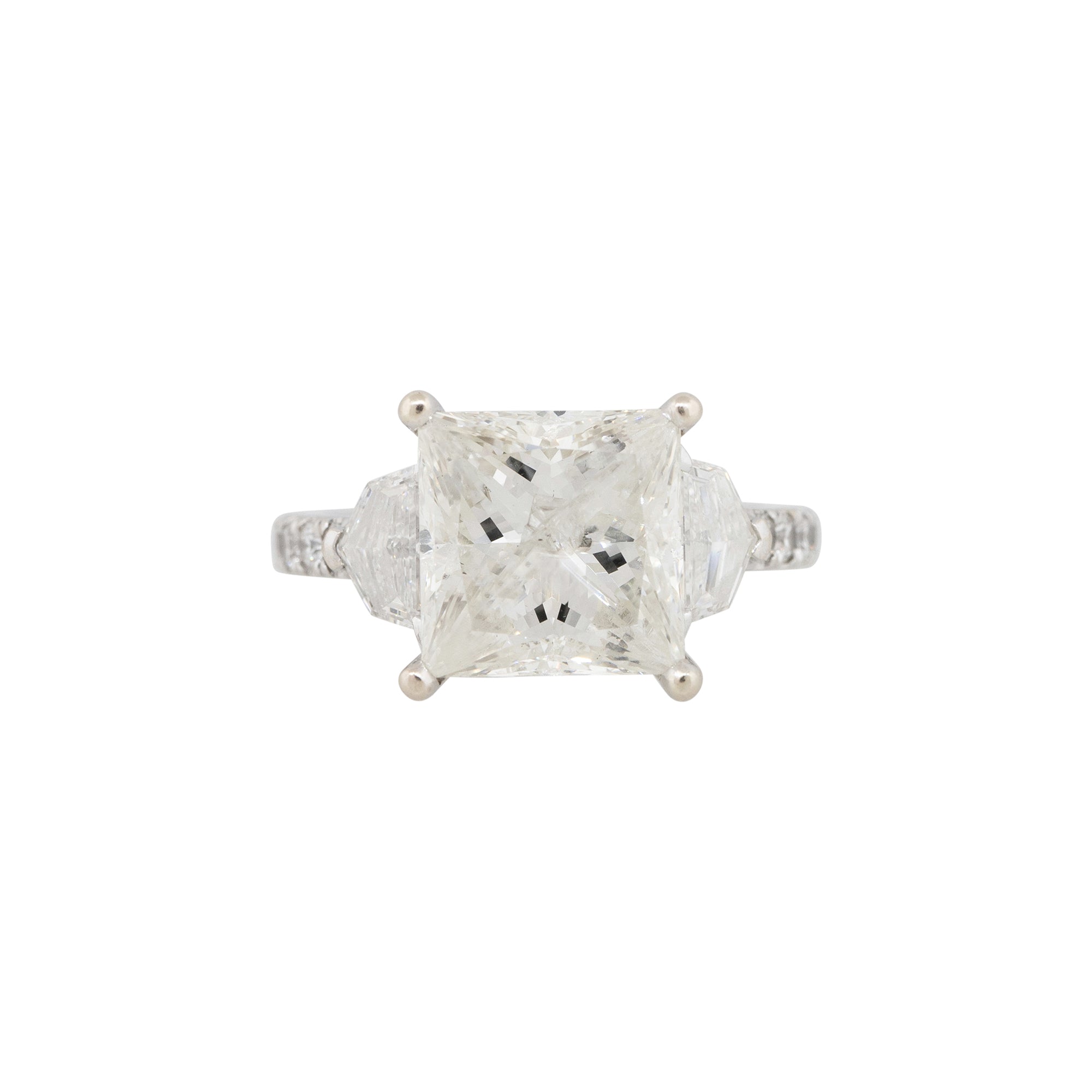 18k White Gold 5.54ctw Princess Cut Diamond Engagement Ring