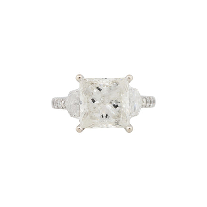 18k White Gold 5.54ctw Princess Cut Diamond Engagement Ring
