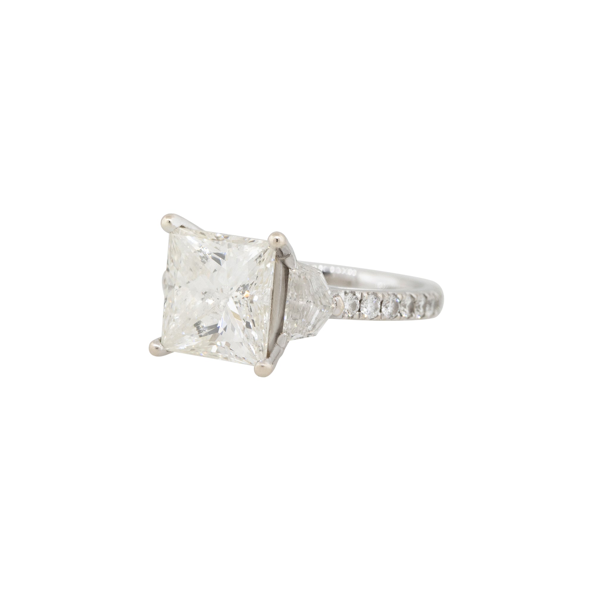 18k White Gold 5.54ctw Princess Cut Diamond Engagement Ring