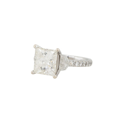 18k White Gold 5.54ctw Princess Cut Diamond Engagement Ring