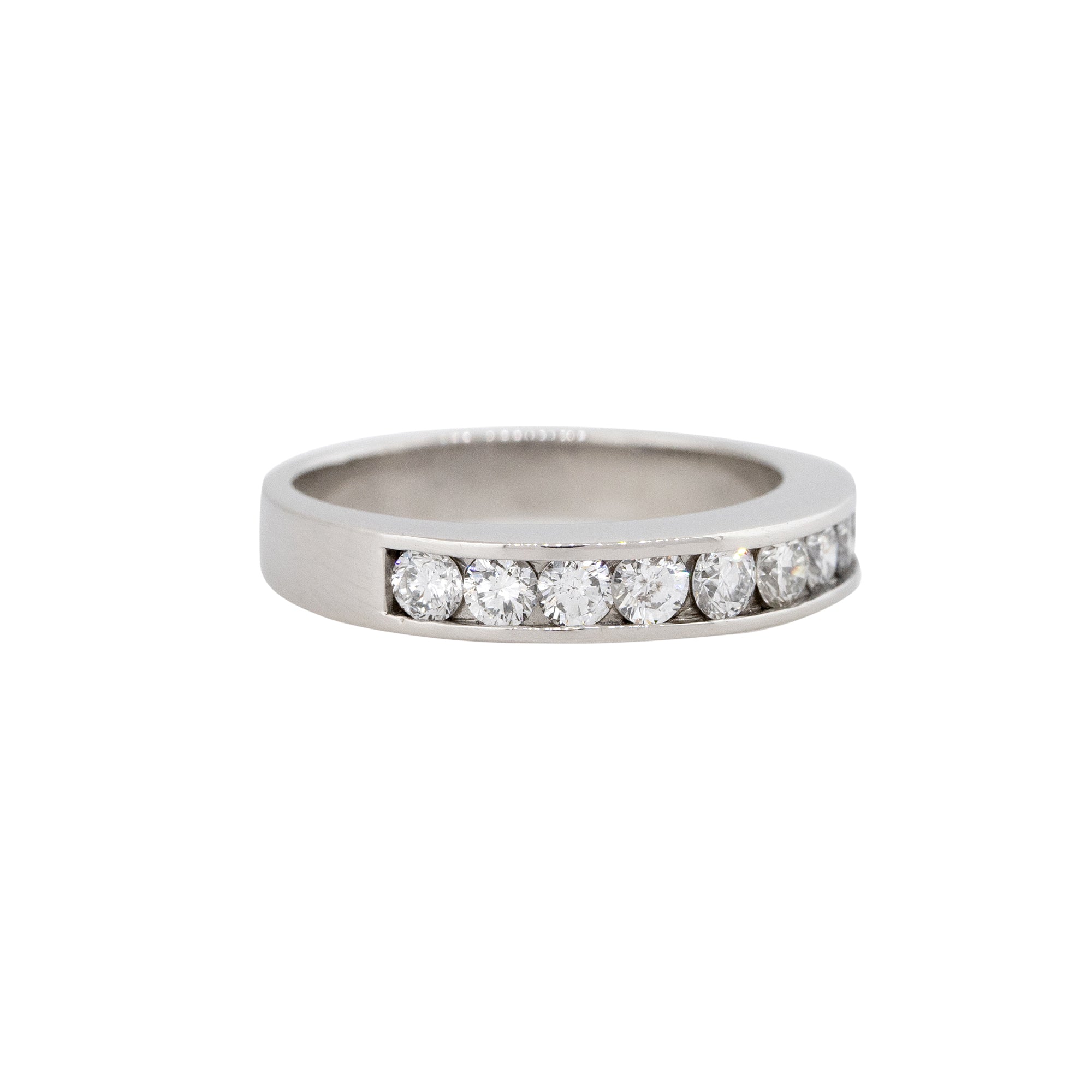 Platinum 0.55ctw Round Brilliant Cut Diamond Channel Set Wedding Band