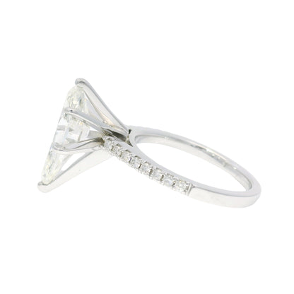 18k White Gold Natural 3.61 Carat Pear Shaped Diamond Engagement Ring