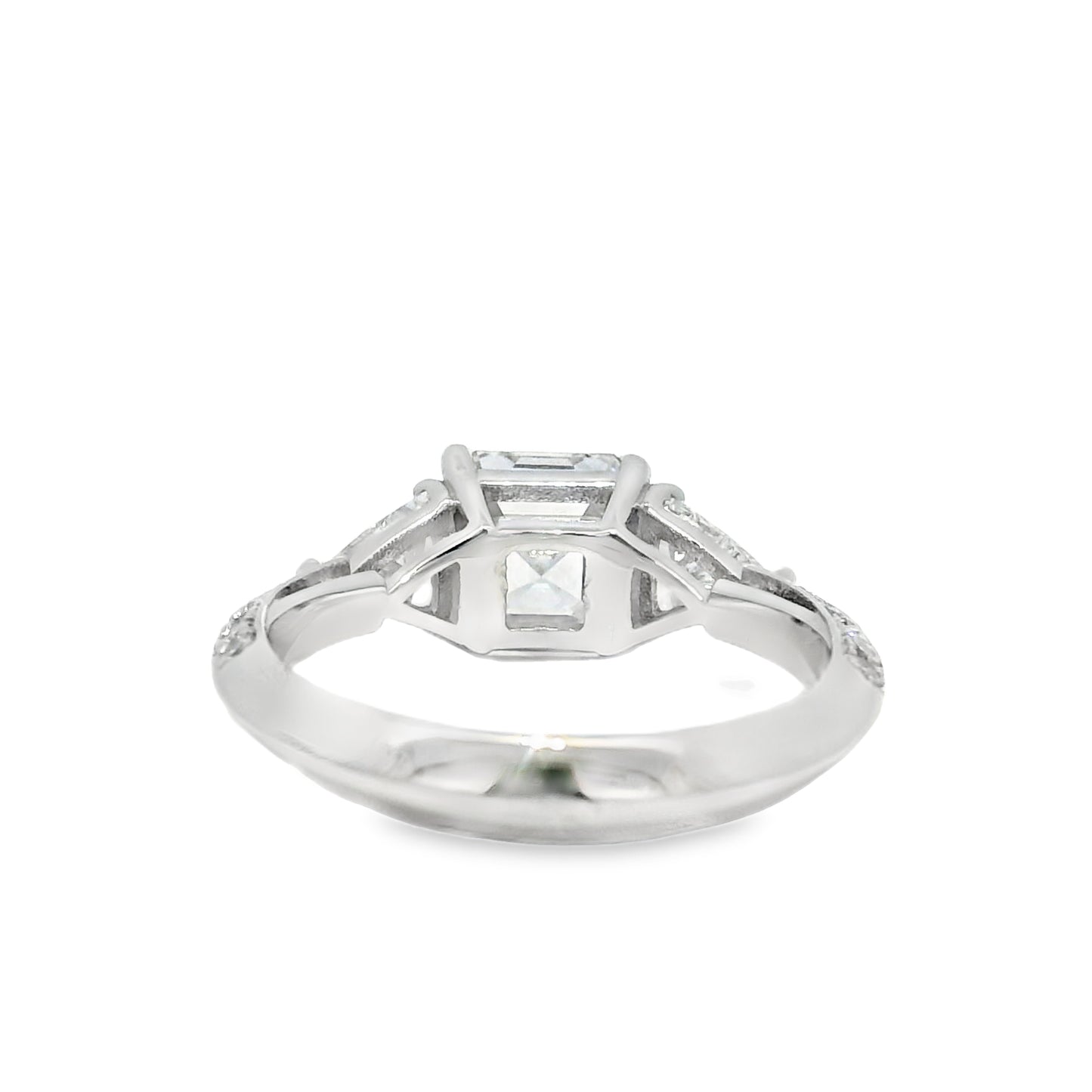 GIA Platinum Natural 1.50 Carat Emerald-Cut Diamond Engagement Ring