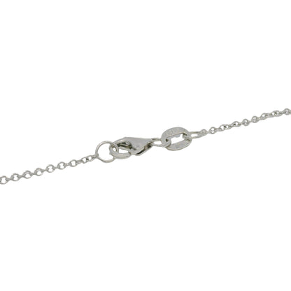 14k White Gold Iolite Gemstone & Diamond Halo Pendant Necklace