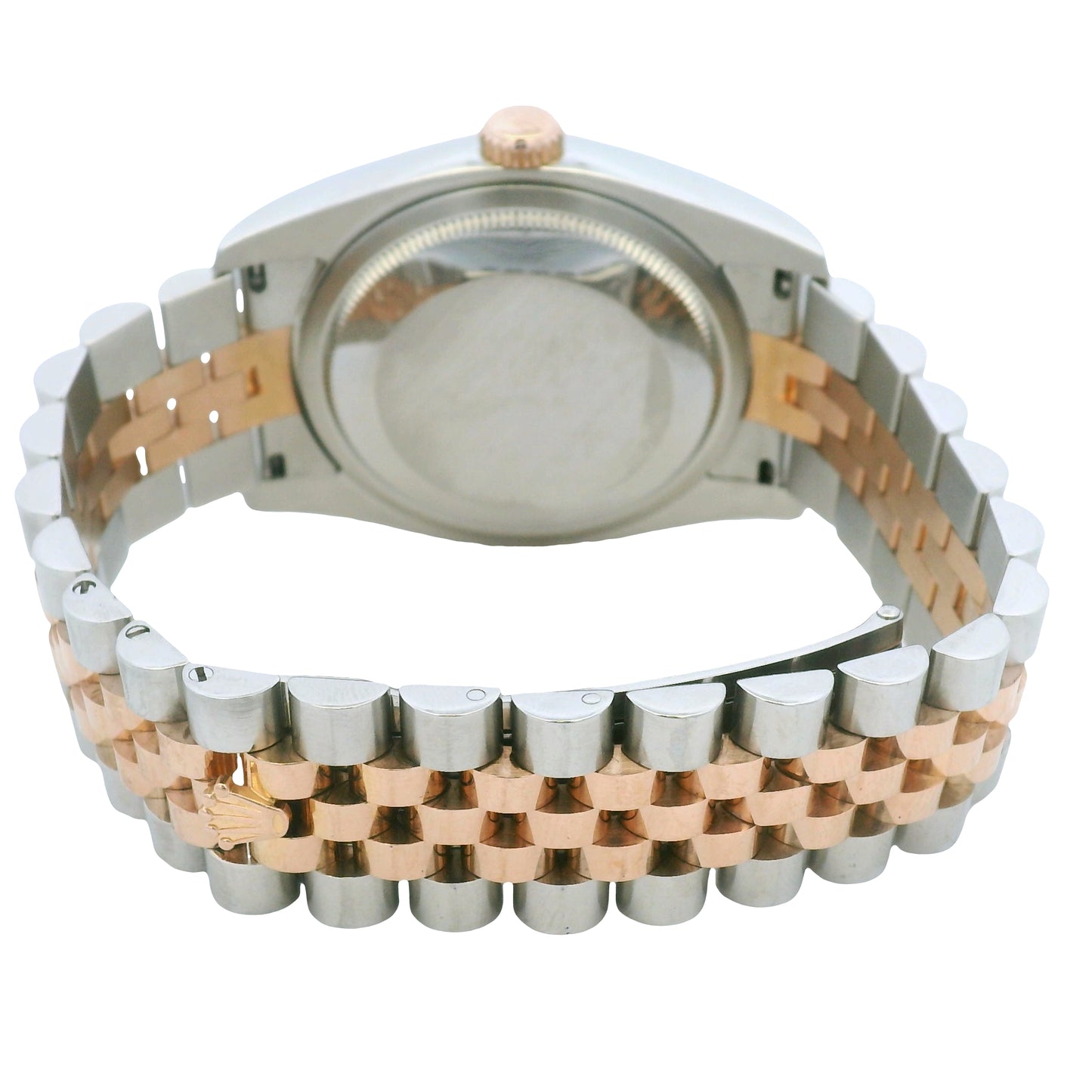 Rolex 116231 Datejust Two-Tone White Diamond Dial Fluted Bezel 36mm Watch