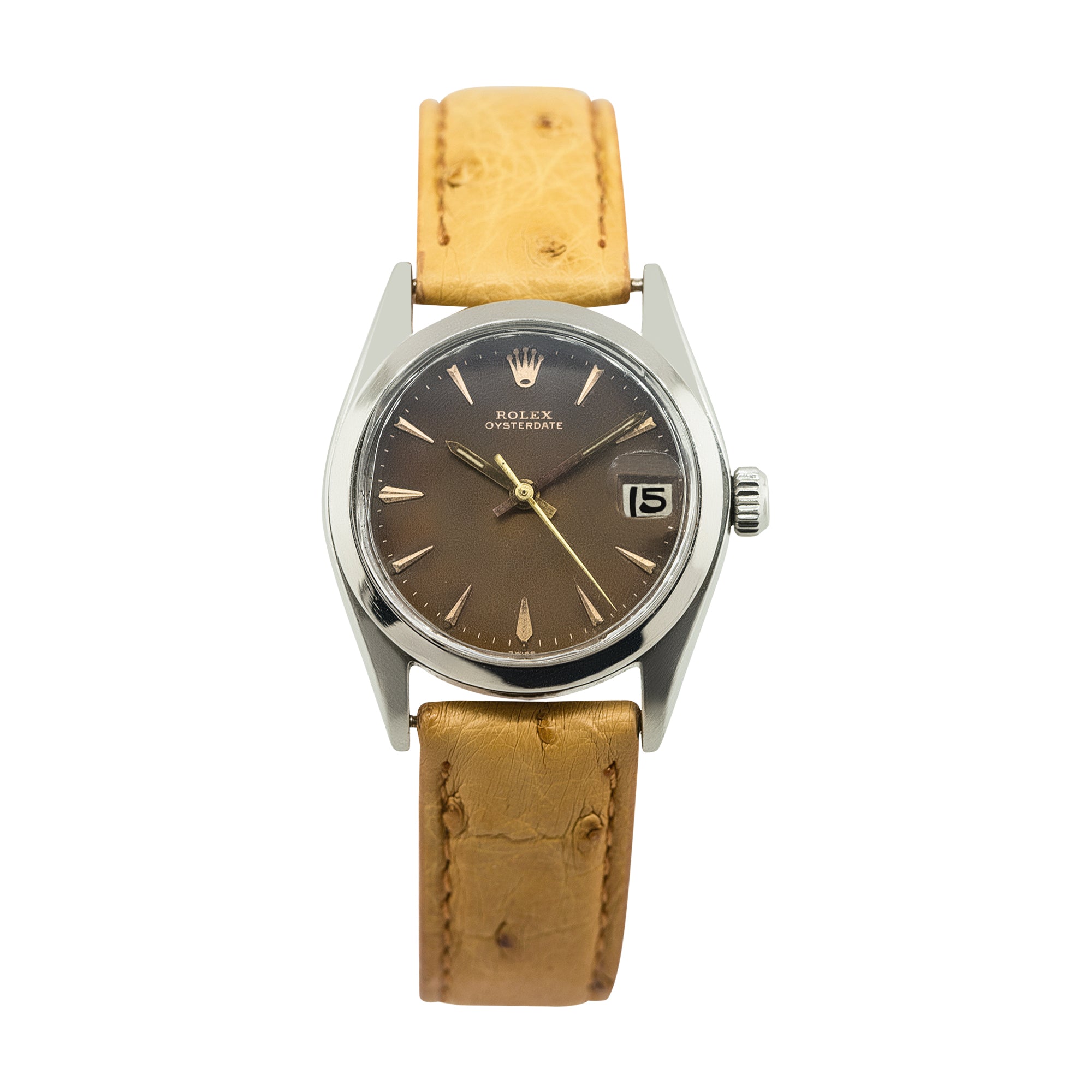 Rolex 6466 Oysterdate Brown Tropical Dial Vintage Watch