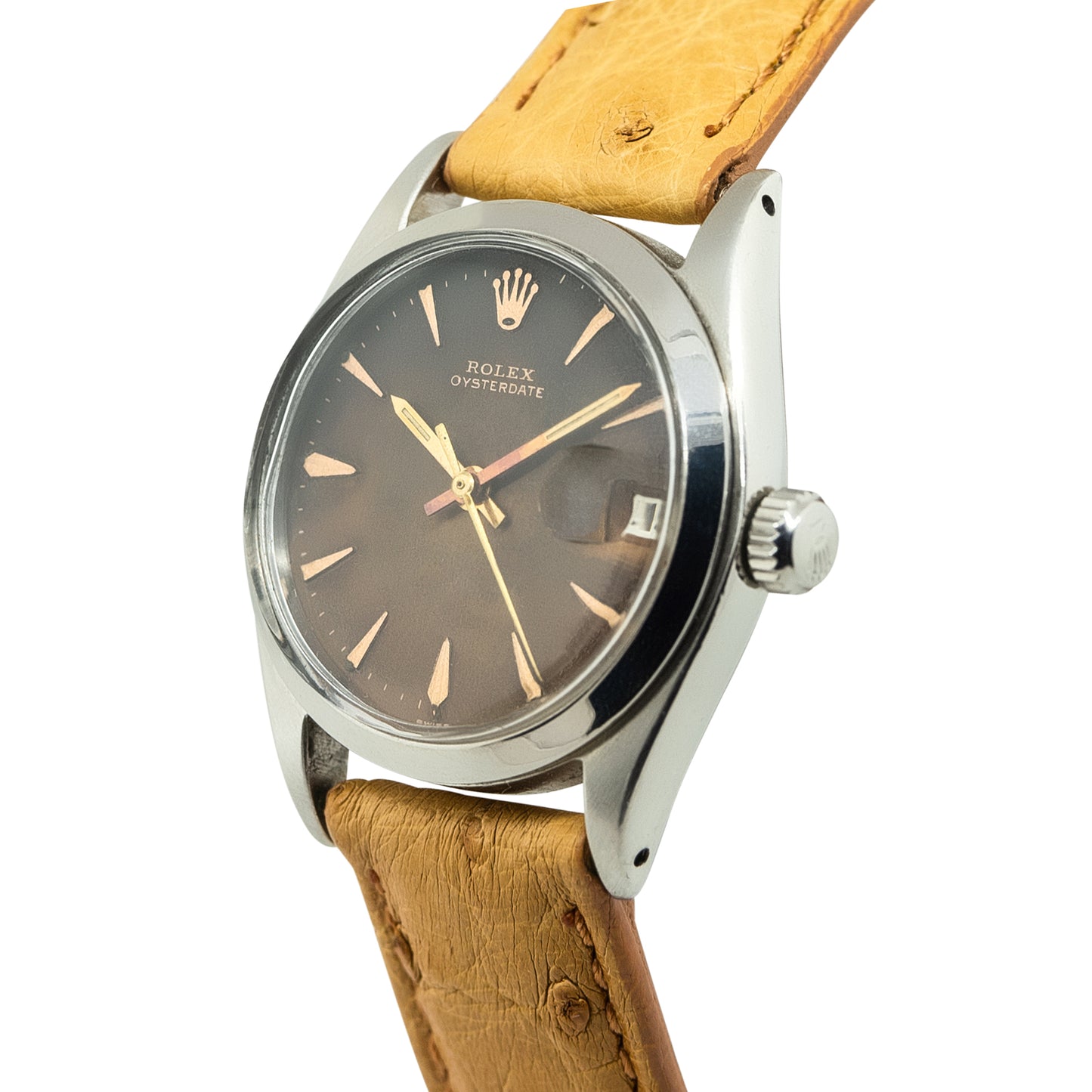 Rolex 6466 Oysterdate Brown Tropical Dial Vintage Watch