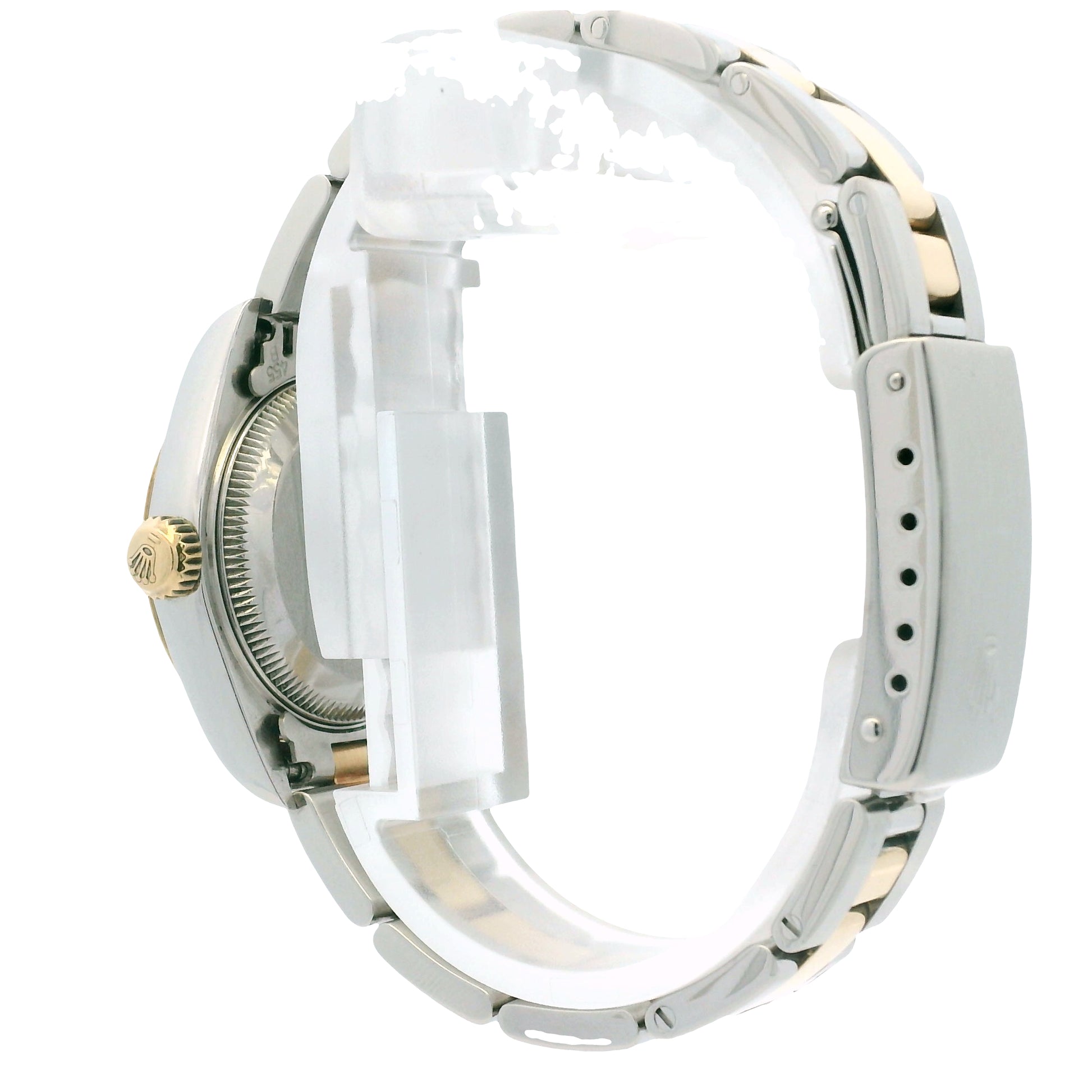 Rolex 79163 Datejust Two-Tone Silver Stick Dial Smooth Bezel Watch