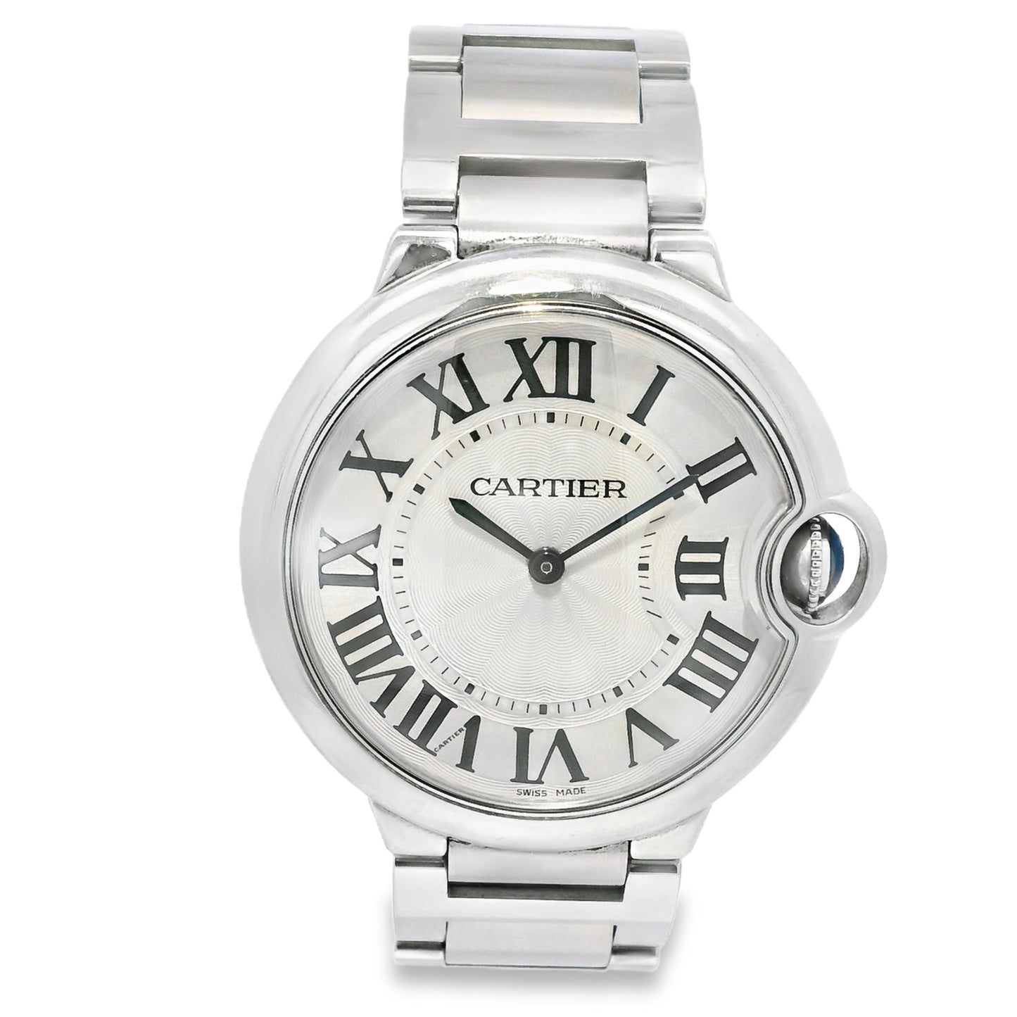 Cartier Ballon Bleu 36mm White Roman Dial Watch