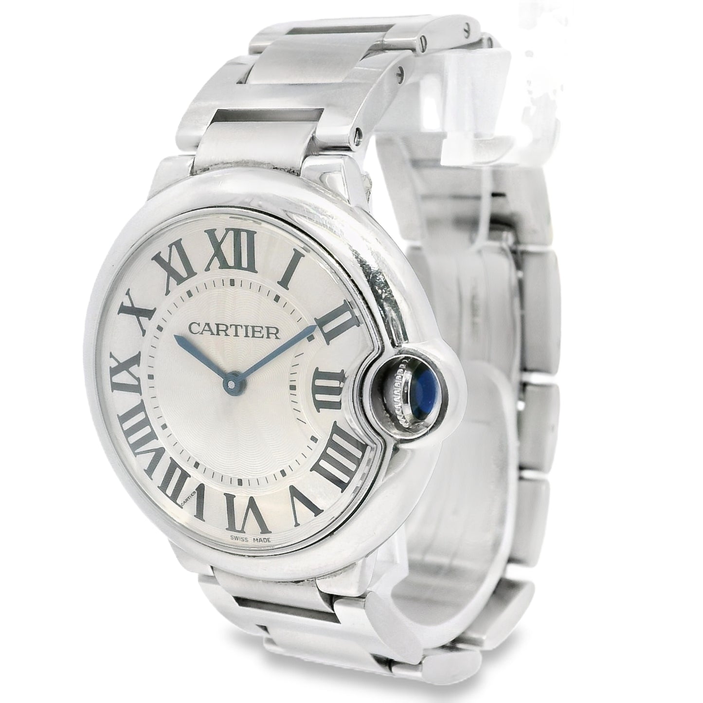Cartier Ballon Bleu 36mm White Roman Dial Watch
