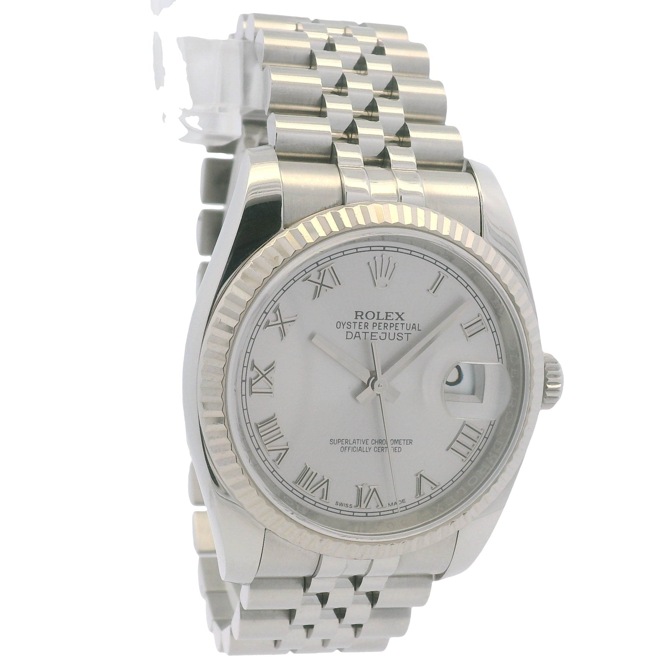 Rolex 116234 Datejust Stainless Steel Silver Roman Numeral Dial 36mm Watch