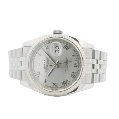 Rolex 116234 Datejust Stainless Steel Silver Roman Numeral Dial 36mm Watch
