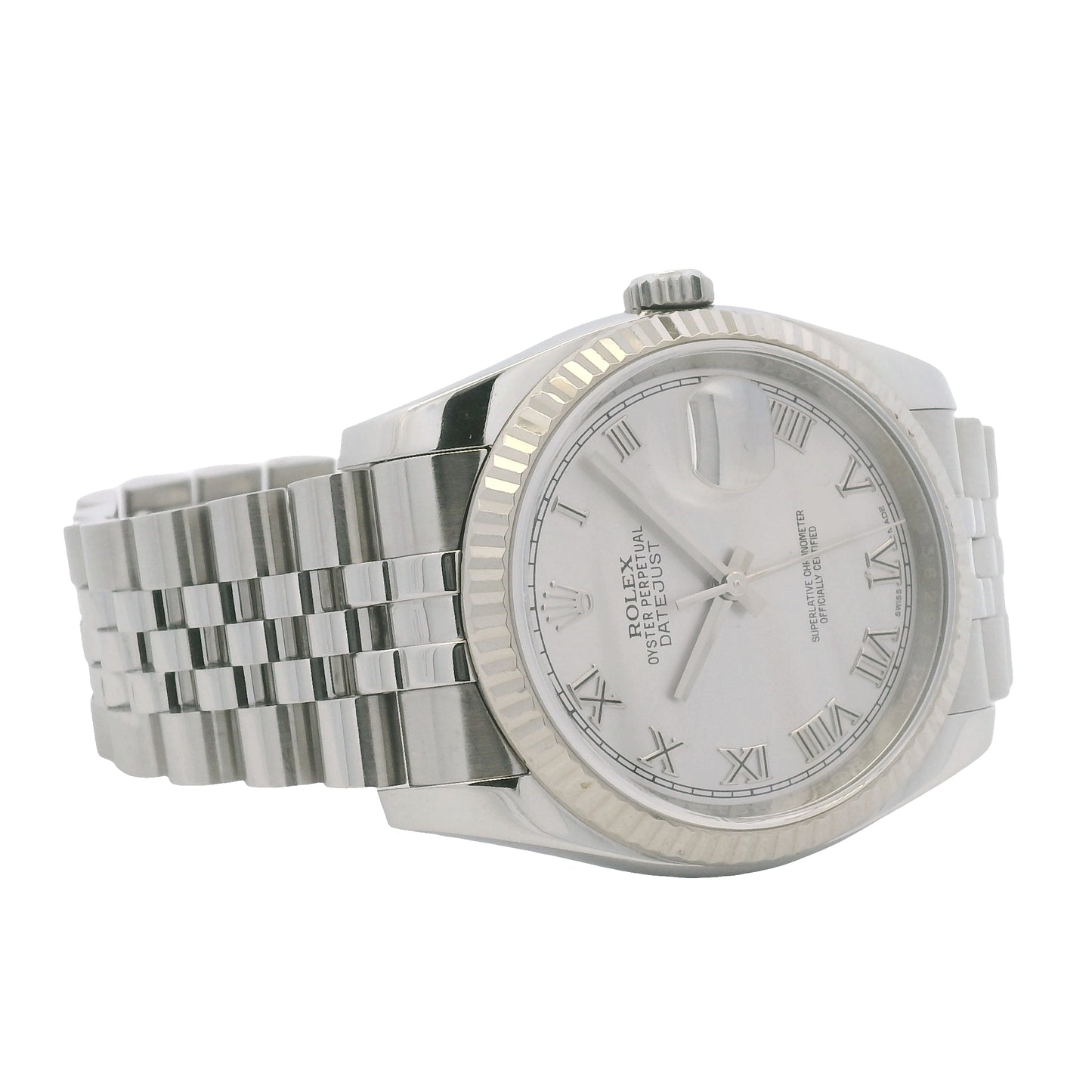 Rolex 116234 Datejust Stainless Steel Silver Roman Numeral Dial 36mm Watch