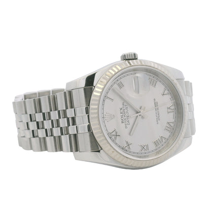 Rolex 116234 Datejust Stainless Steel Silver Roman Numeral Dial 36mm Watch