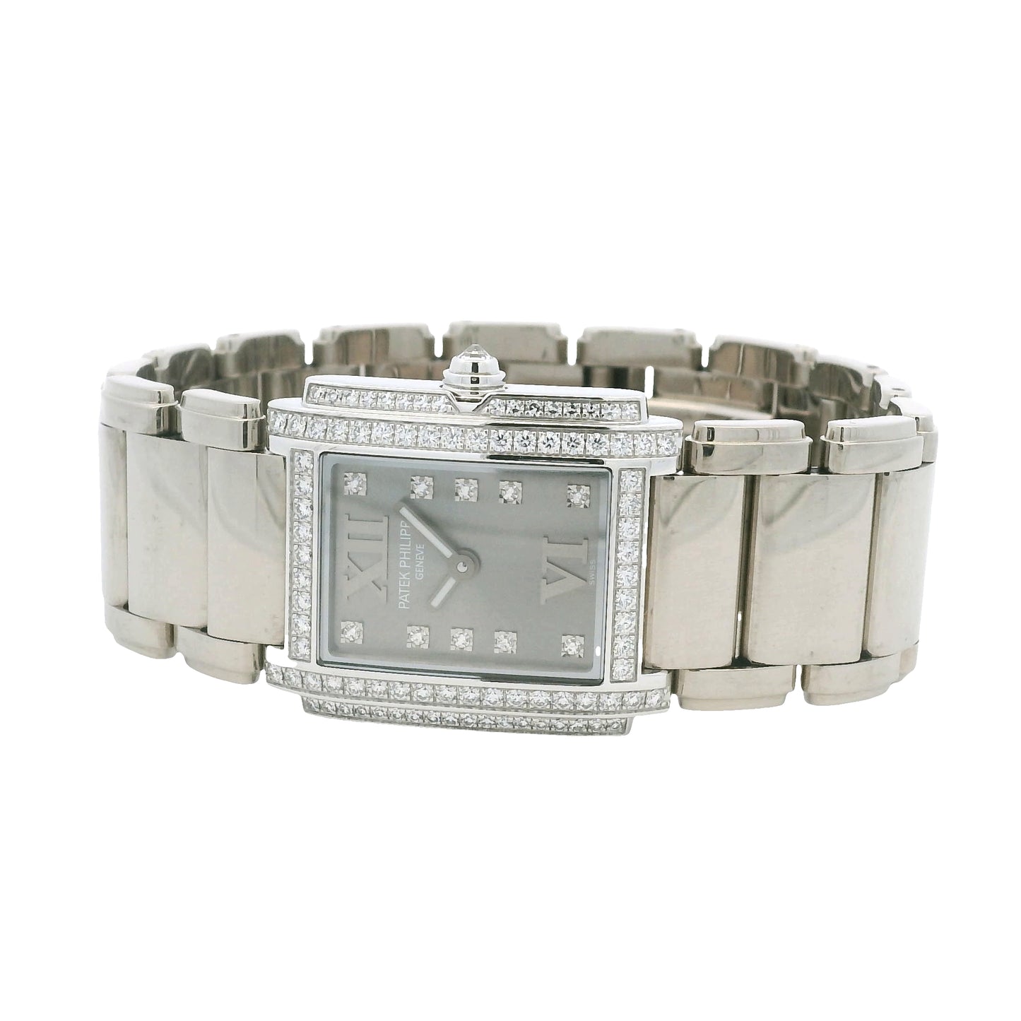 Patek Philippe 4908/200G-001 Twenty-4 White Gold Diamond Bezel Diamond Dial Watch