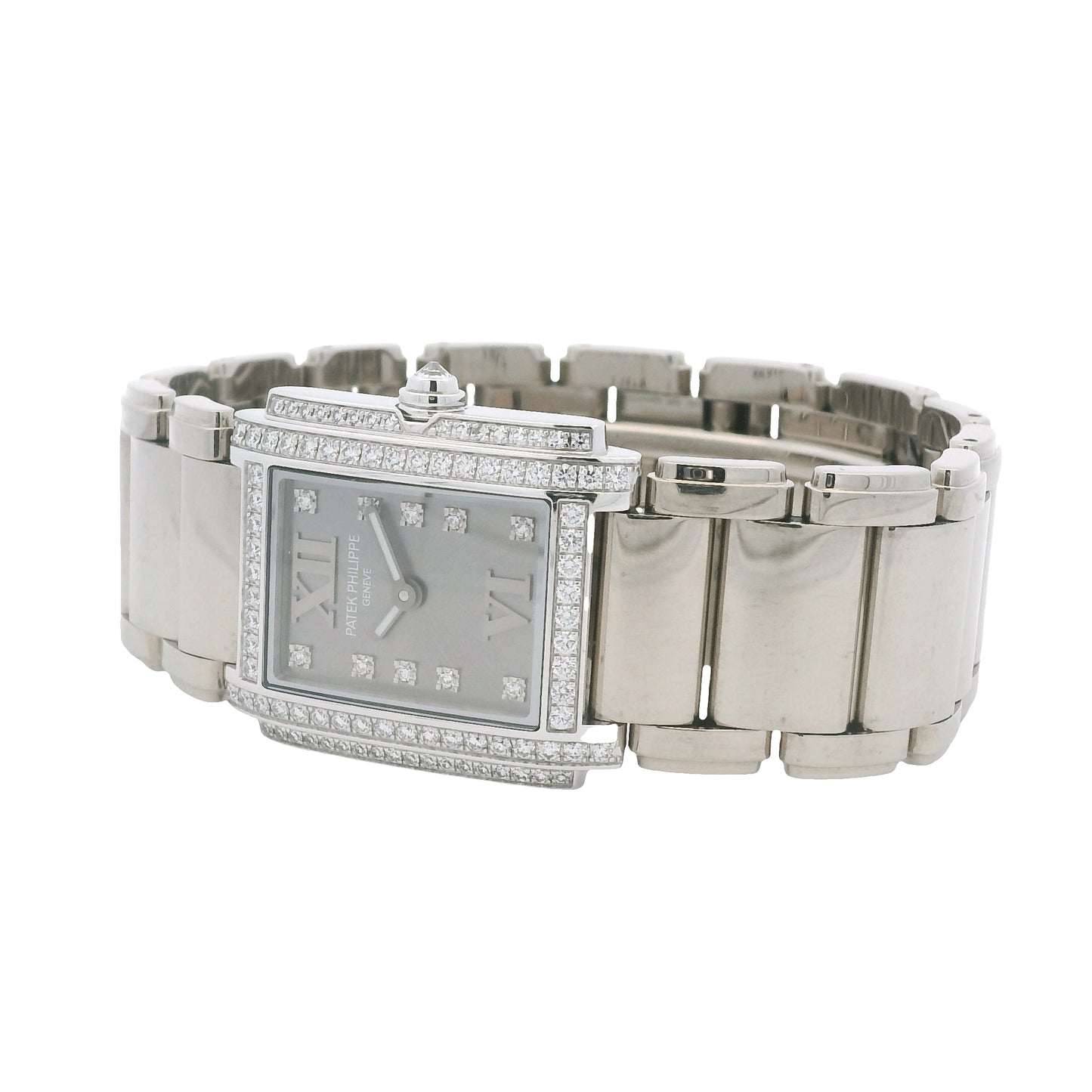 Patek Philippe 4908/200G-001 Twenty-4 White Gold Diamond Bezel Diamond Dial Watch