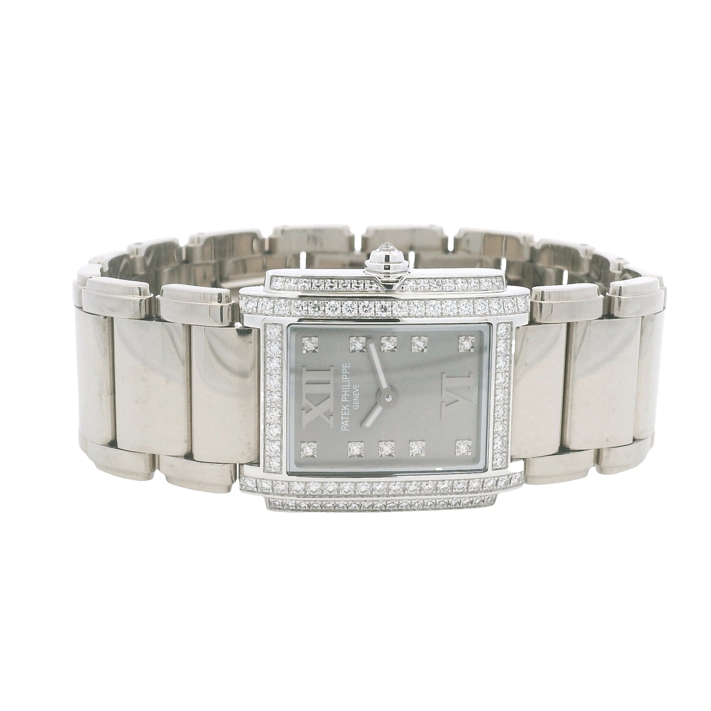 Patek Philippe 4908/200G-001 Twenty-4 White Gold Diamond Bezel Diamond Dial Watch