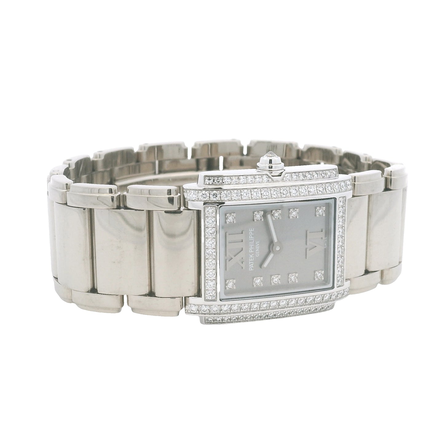 Patek Philippe 4908/200G-001 Twenty-4 White Gold Diamond Bezel Diamond Dial Watch