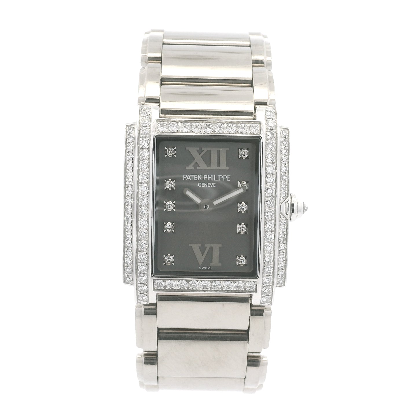 Patek Philippe 4908/200G-001 Twenty-4 White Gold Diamond Bezel Diamond Dial Watch
