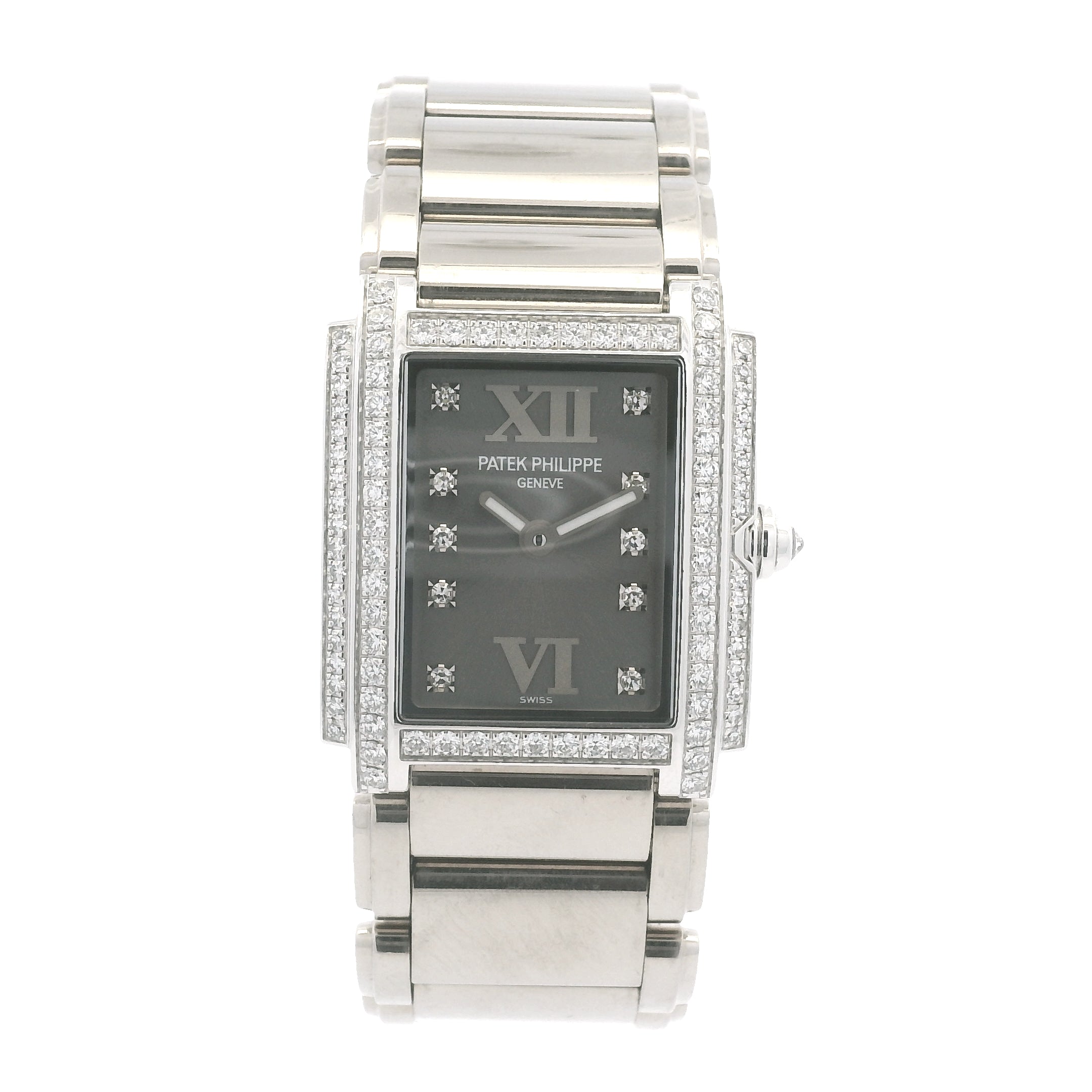 Patek Philippe 4908/200G-001 Twenty-4 White Gold Diamond Bezel Diamond Dial Watch