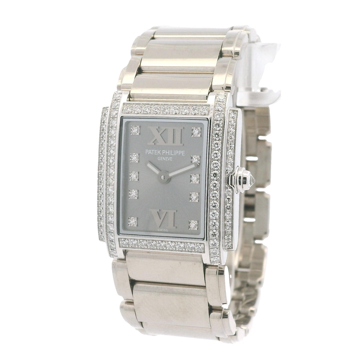 Patek Philippe 4908/200G-001 Twenty-4 White Gold Diamond Bezel Diamond Dial Watch