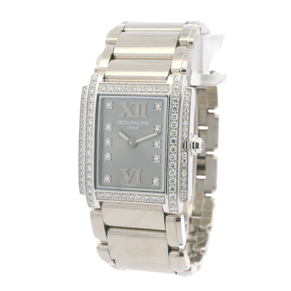 Patek Philippe 4908/200G-001 Twenty-4 White Gold Diamond Bezel Diamond Dial Watch