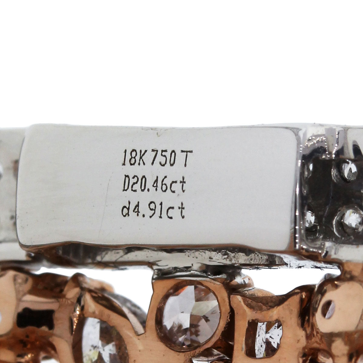 18k White & Rose Gold Multi Colored Diamond Bangle Bracelet