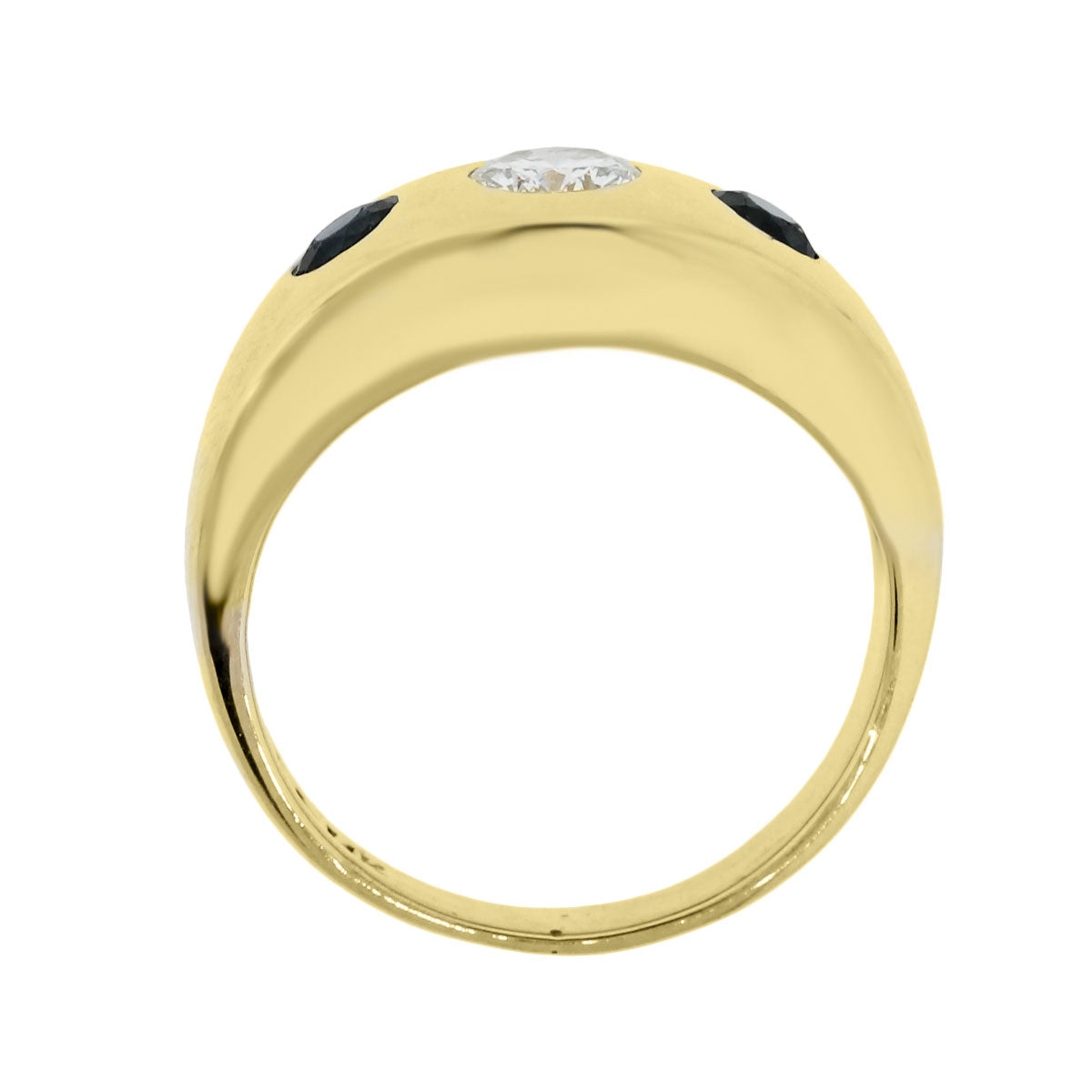 14k Yellow Gold .50ct Diamond .50ctw Sapphire Ring