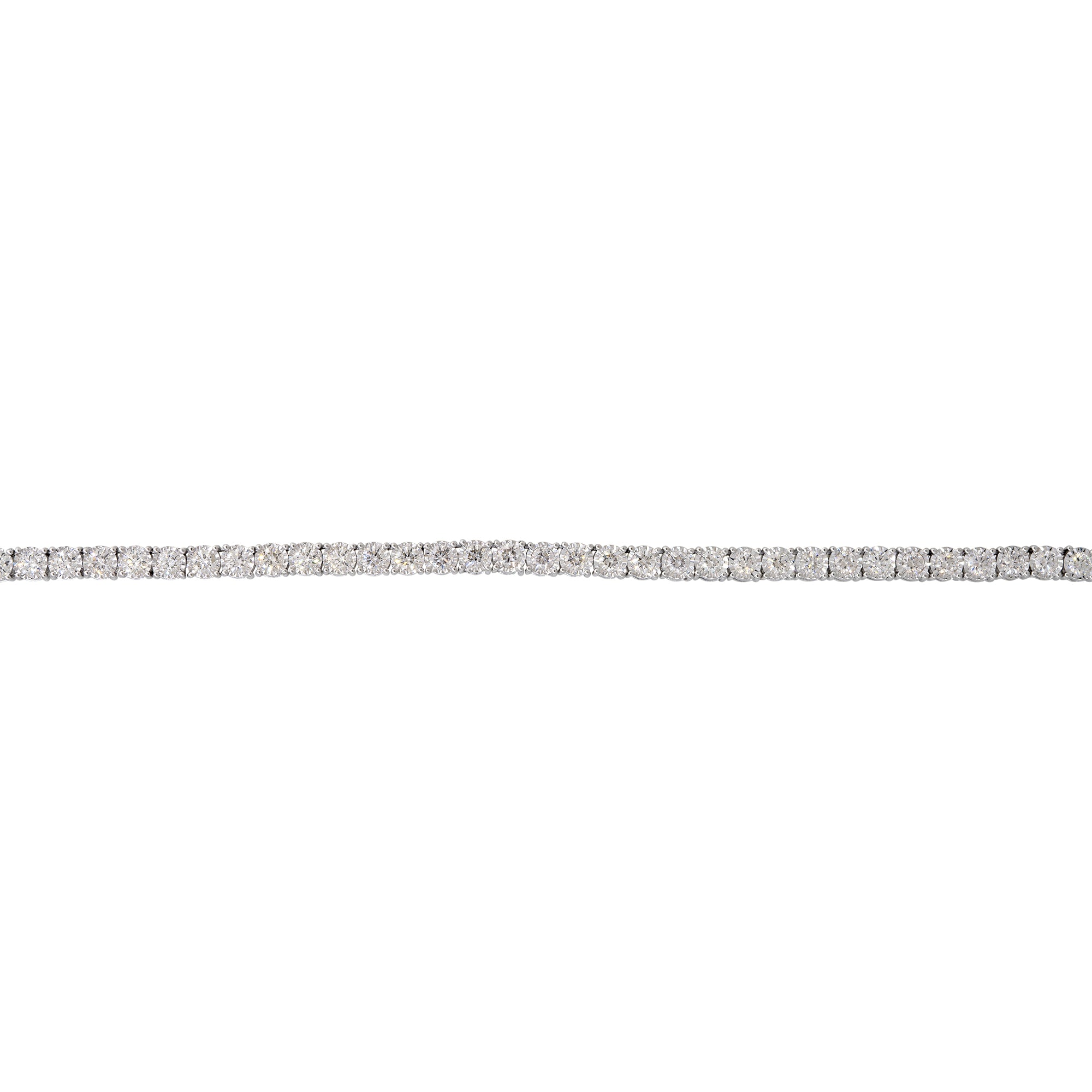 14k White Gold 21.51ctw Round Brilliant Diamond Illusion Set Tennis Necklace