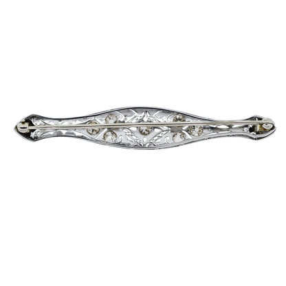 Platinum and White Diamond Vintage Pin