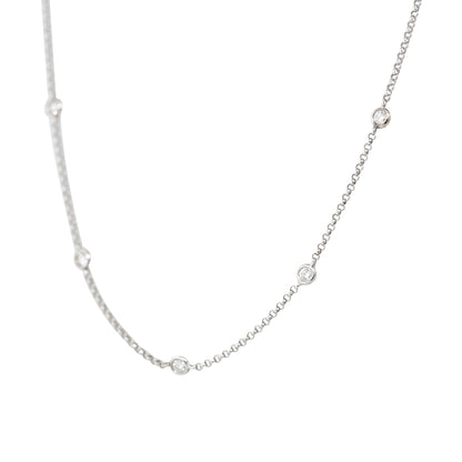 18k White Gold 0.36ctw Round Brilliant Diamonds By The Yard Necklace