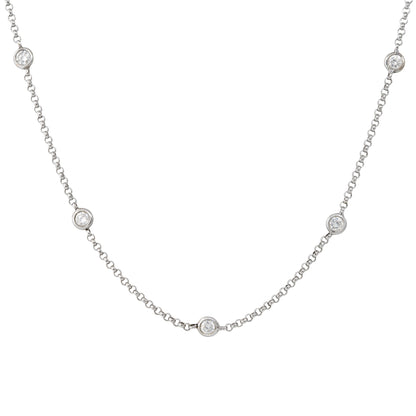 18k White Gold 0.36ctw Round Brilliant Diamonds By The Yard Necklace