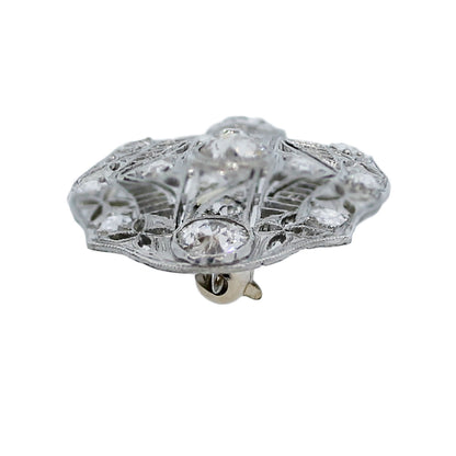 Platinum Antique Old European Cut Diamond Pin
