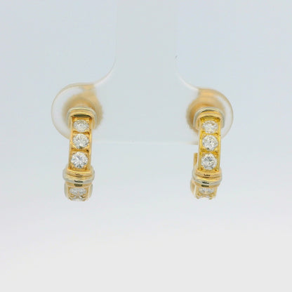 Cartier 18k Yellow Gold Diamond Contessa Small Hoop Earrings