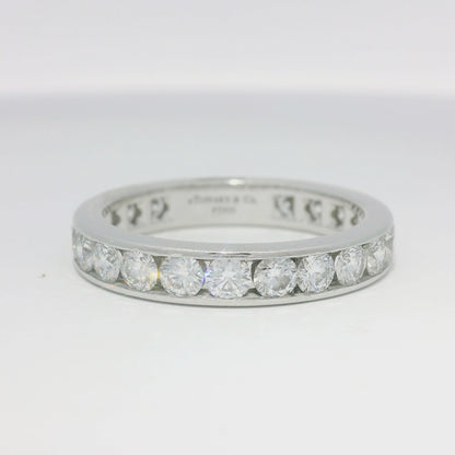 Tiffany & Co. Platinum Natural Round Brilliant Diamond Eternity Ring
