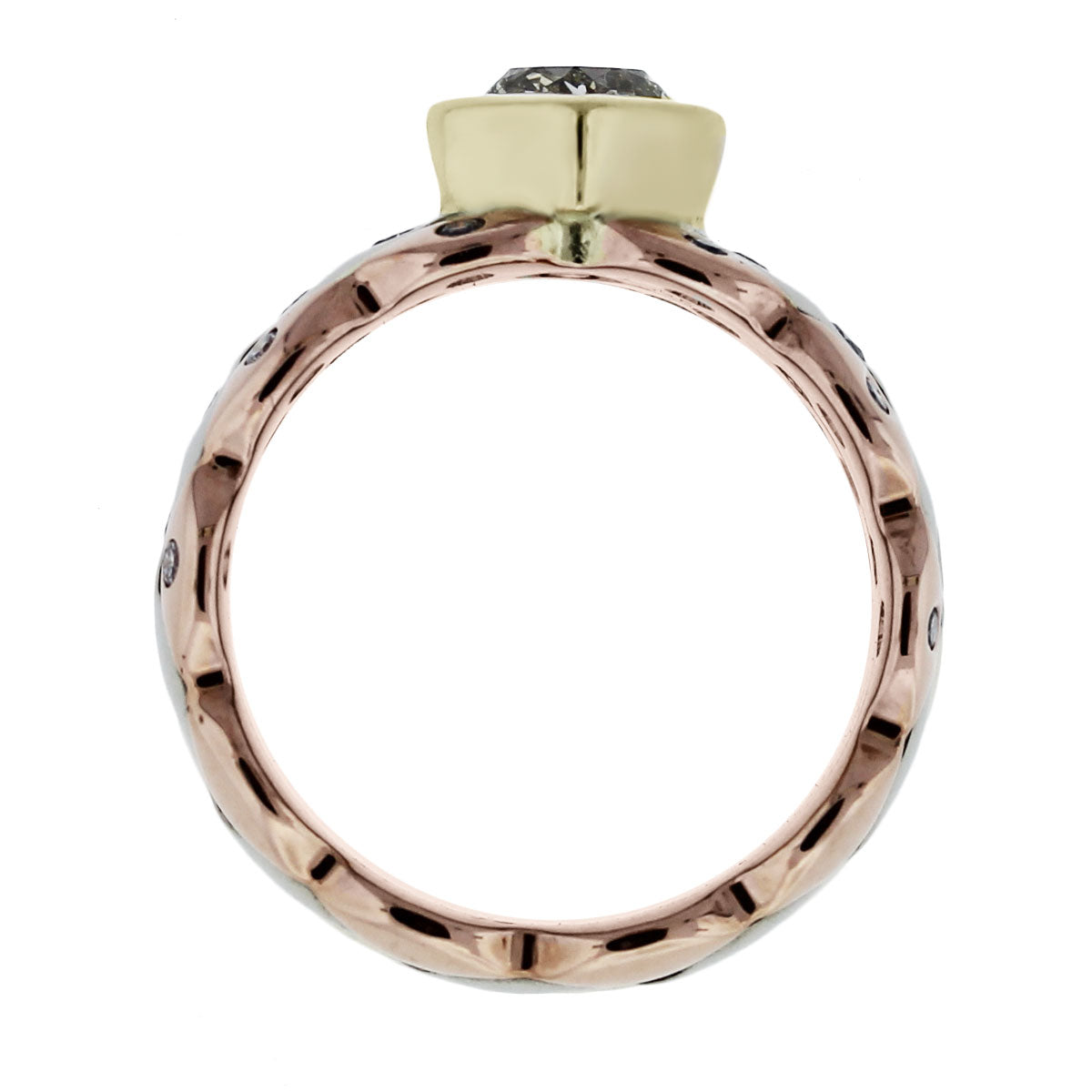 18k Tri Tone Gold 1.1ctw Diamond Ring